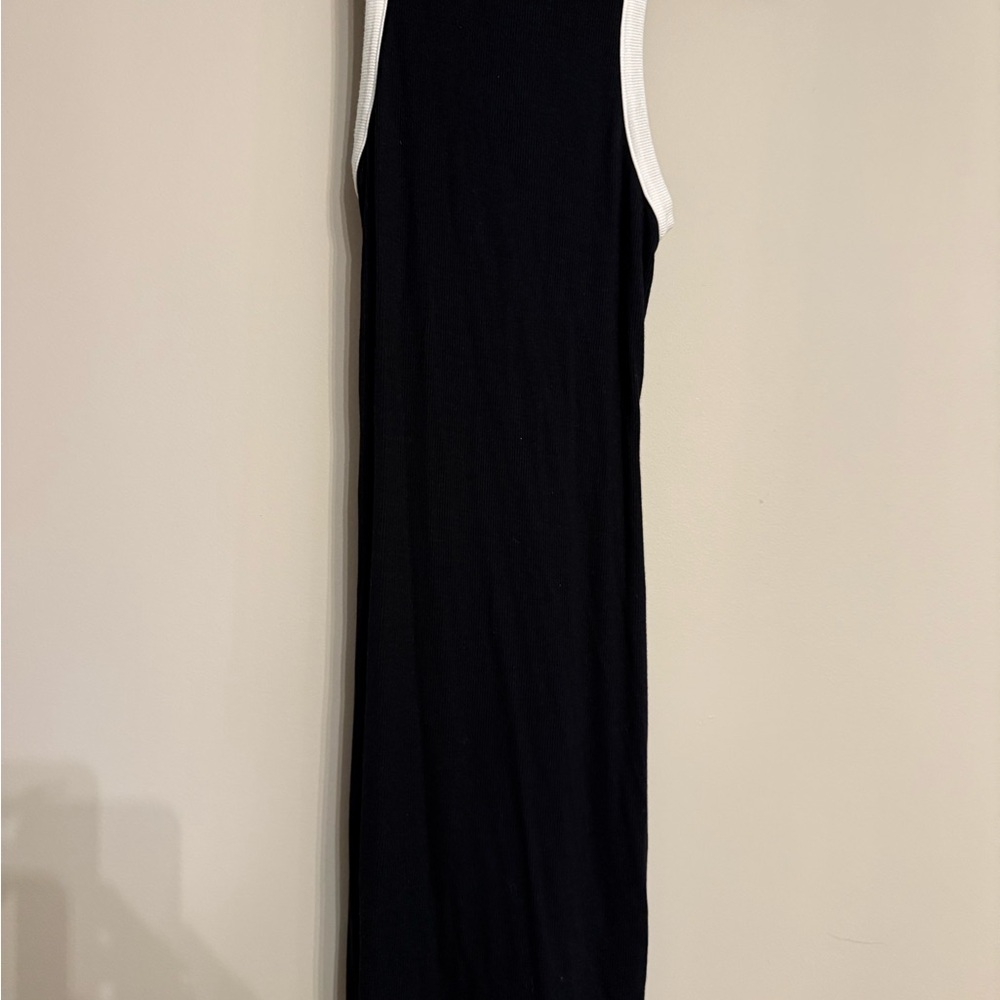 Splits59 Black Racerback Dress with White Accents